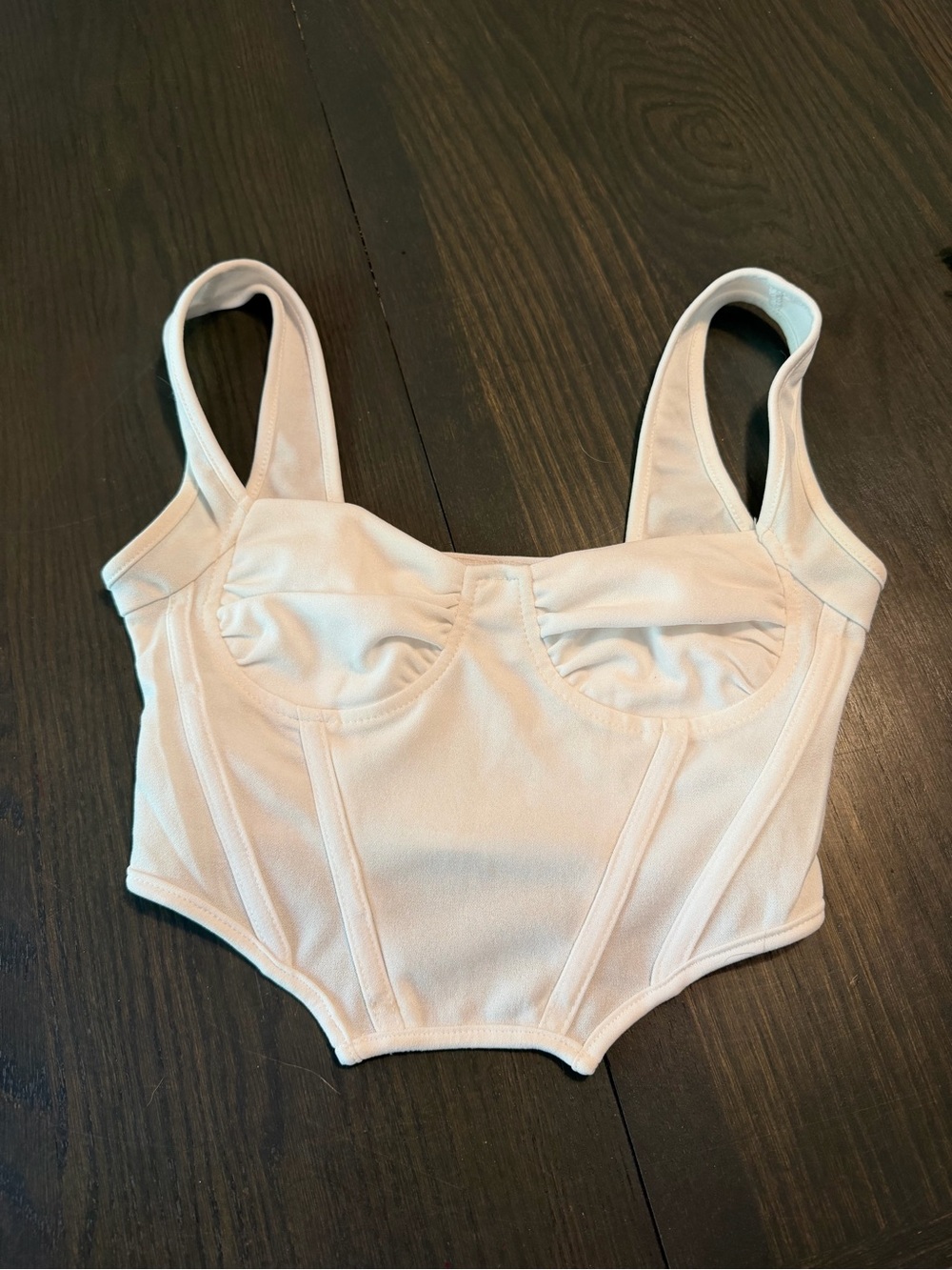 Women's Cream Bustier Crop Top - Classic Supportive Style
